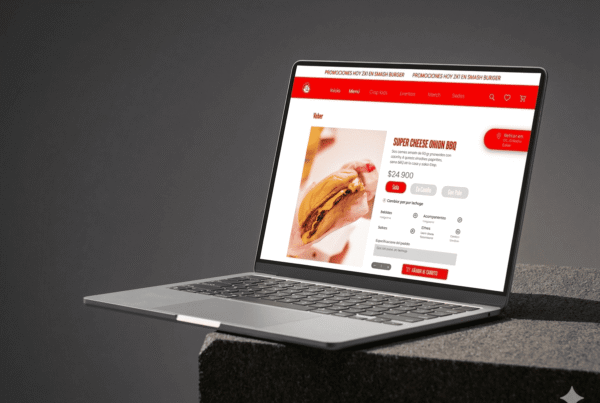 Web design desktop mockup of the Clap Burgers homepage by Salo Martínez, featuring bold typography, high-contrast colors, and appetizing food photography.